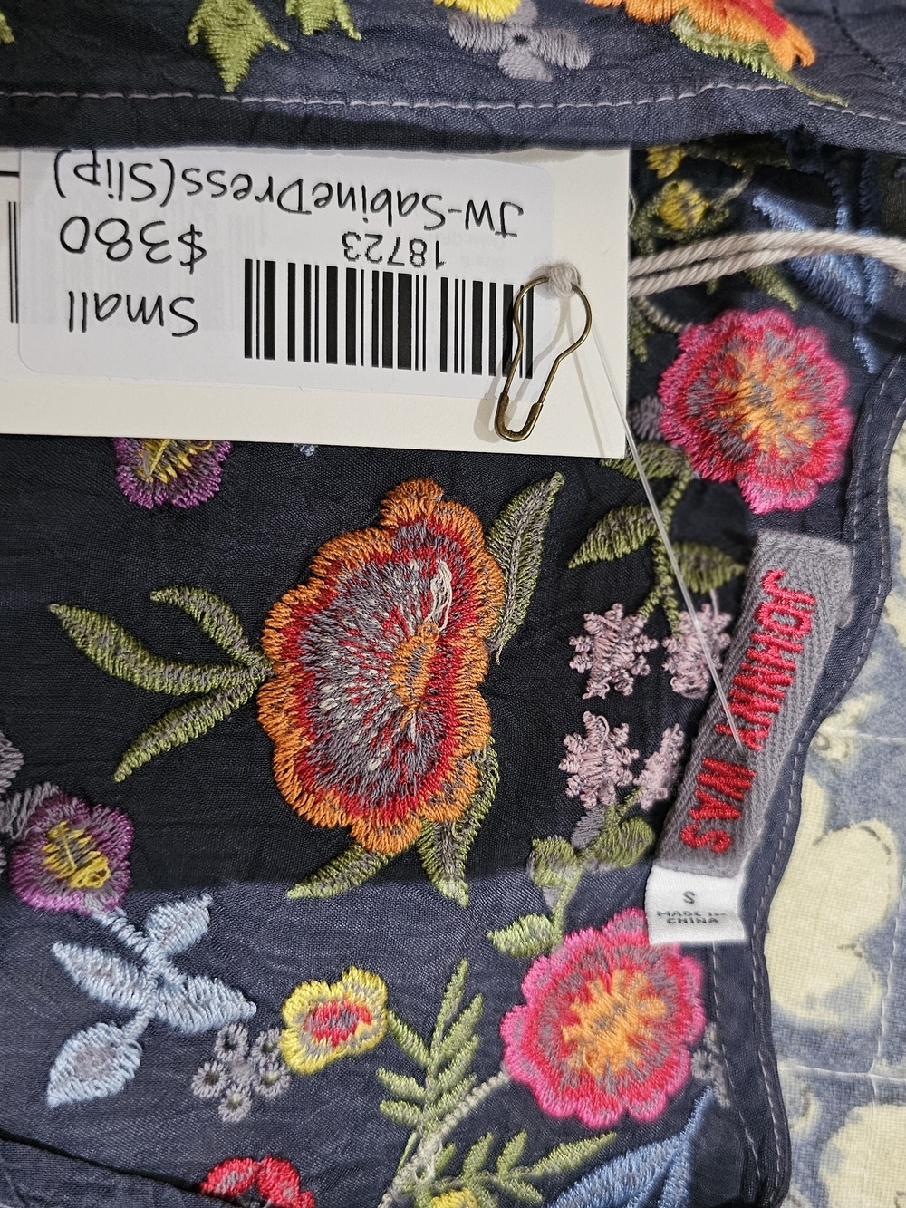 Johnny Was 'SABINE' Maxi Dress with Multi-Color Floral Embroidery, NWT - Picture 6 of 9